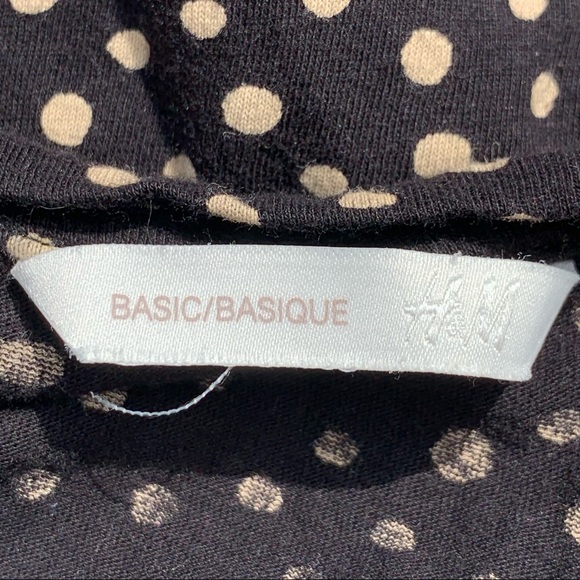 H&M Black & Tan Polk-a-Dot Short Sleeve Top | S-M - Picture 2 of 6